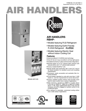AIR HANDLERS RBHP- AIR HANDLERS RBHP-