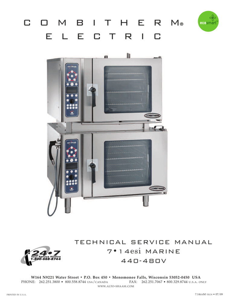 Alto Shaam 7.14 esi Marine 440-480V User manual Alto Shaam 7.14 esi Marine 440-480V User manual