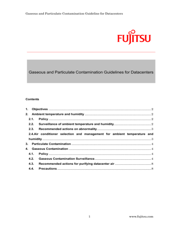 Gaseous and Particulate Contamination Guidelines for Datacenters Gaseous and Particulate Contamination Guidelines for Datacenters