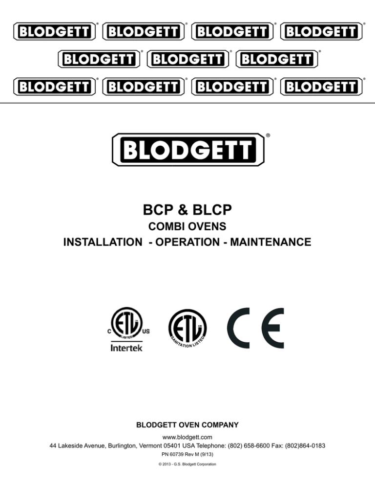 BCP & BLCP ComBi ovens insTALLATion - oPeRATion - mAinTenAnCe BCP & BLCP ComBi ovens insTALLATion - oPeRATion - mAinTenAnCe