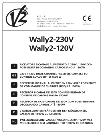 V2 Elettronica V2 Wally2 Owner's manual V2 Elettronica V2 Wally2 Owner's manual