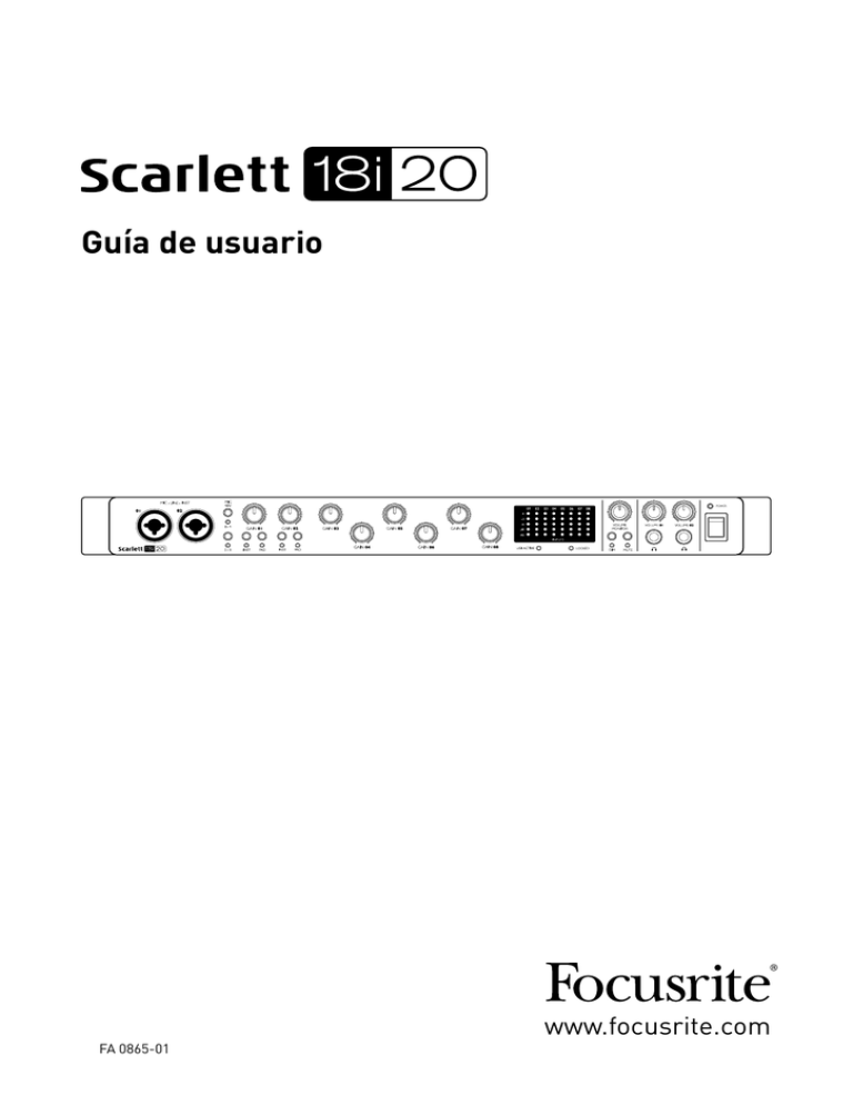Focusrite Scarlett 18i20 User guide Focusrite Scarlett 18i20 User guide