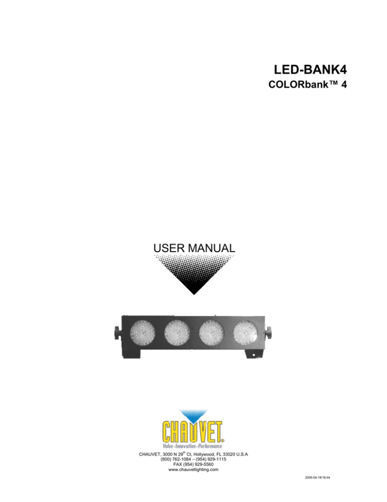 LED-BANK4 USER MANUAL COLORbank LED-BANK4 USER MANUAL COLORbank