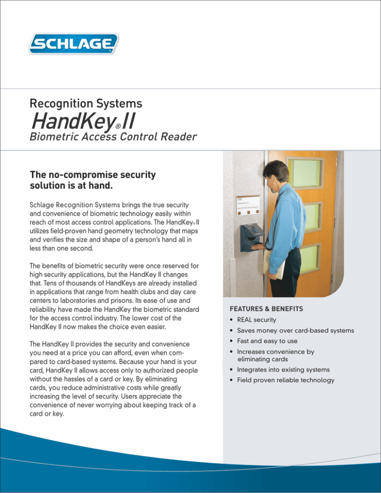 HandKey II Recognition Systems Biometric Access Control Reader HandKey II Recognition Systems Biometric Access Control Reader