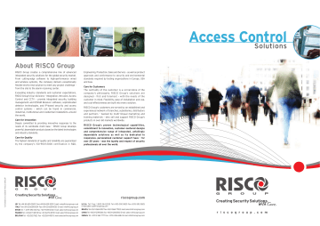 Access Control Solutions About RISCO Group Access Control Solutions About RISCO Group