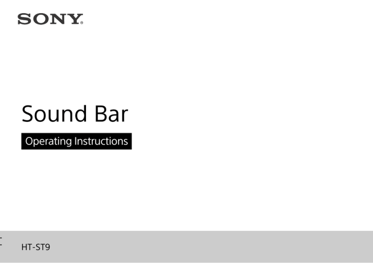 Sony HT-ST9 Operating instructions Sony HT-ST9 Operating instructions