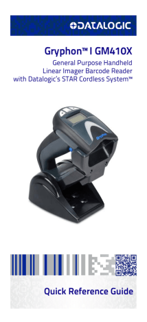Datalogic Gryphon I GM410X Quick Reference manual Datalogic Gryphon I GM410X Quick Reference manual