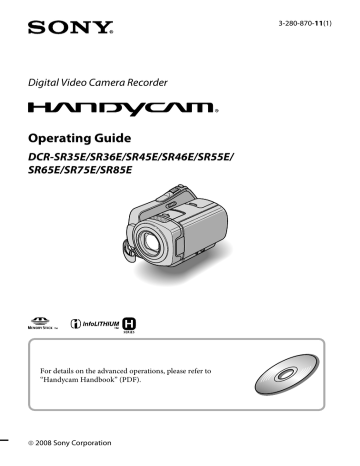 Sony DCR-SR45E Operating Guide | Manualzz Sony DCR-SR45E Operating Guide | Manualzz