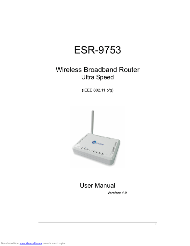 EnGenius ESR-9753, ESR-9750G Owner's manual EnGenius ESR-9753, ESR-9750G Owner's manual
