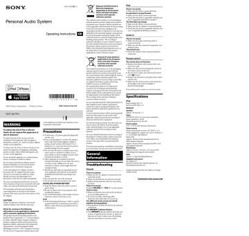 Sony RDP-M7iPN Operating instructions Sony RDP-M7iPN Operating instructions