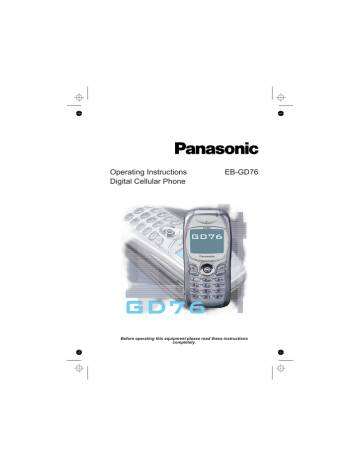 Panasonic GD76, EBGD76 Operating instructions Panasonic GD76, EBGD76 Operating instructions