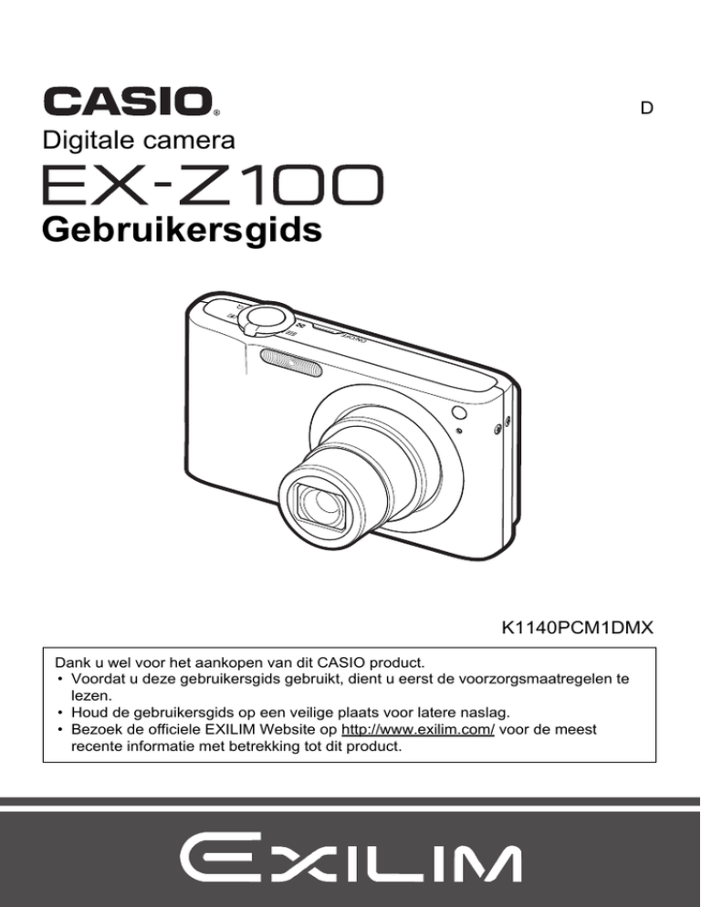 Casio EX-Z100 User manual Casio EX-Z100 User manual