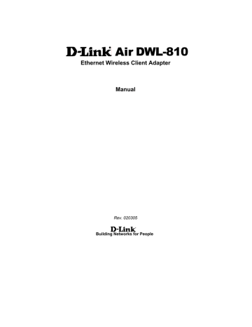 D-Link Air DWL-810 User manual | Manualzz D-Link Air DWL-810 User manual | Manualzz