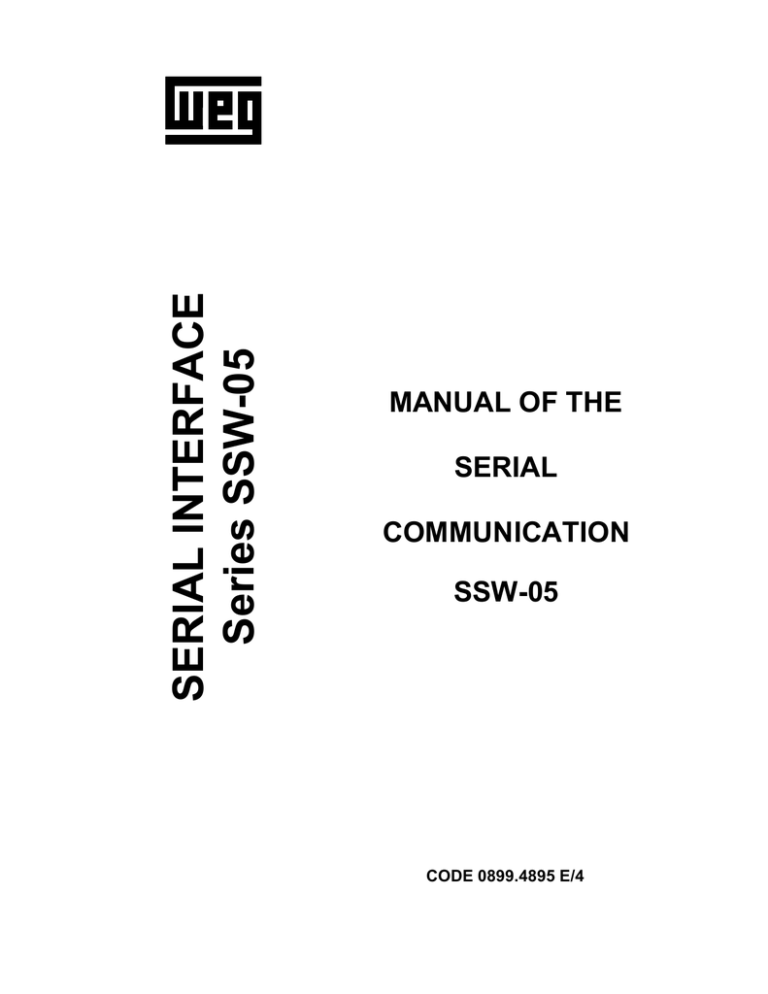 WEG SSW05 User manual WEG SSW05 User manual