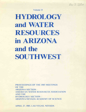 RESOURCES and the in ARIZONA SOUTHWEST RESOURCES and the in ARIZONA SOUTHWEST