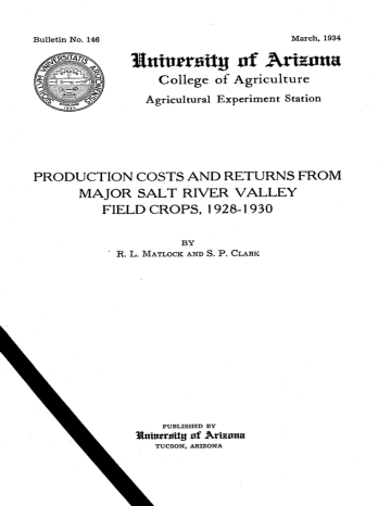 ittniurrsitu of Arizona College of Agriculture MAJOR SALT RIVER VALLEY ittniurrsitu of Arizona College of Agriculture MAJOR SALT RIVER VALLEY