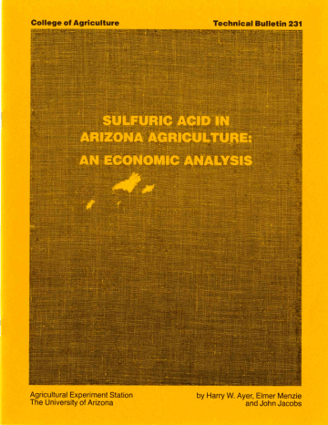 CnIIcie of Aciriculture Technical Bulletin 231 CnIIcie of Aciriculture Technical Bulletin 231