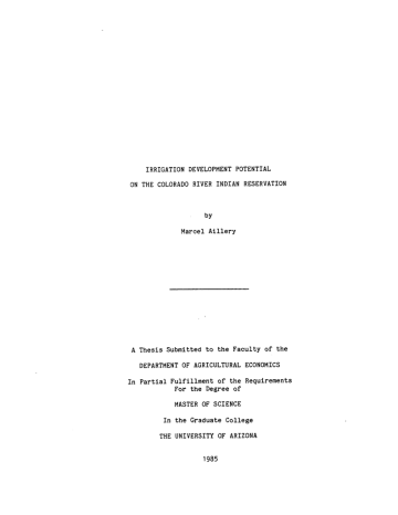 DEVELOPMENT POTENTIAL INDIAN RESERVATION by Aillery DEVELOPMENT POTENTIAL INDIAN RESERVATION by Aillery