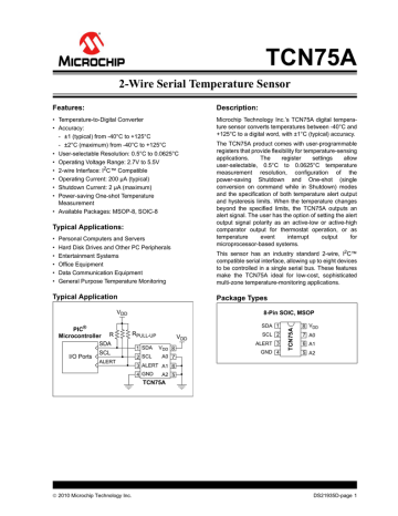 TCN75A Features: Description: TCN75A Features: Description: