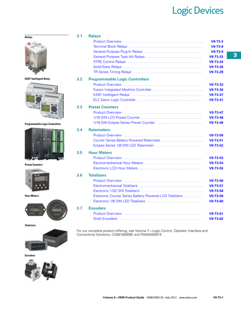 Logic Devices 3 3.1 Relays Logic Devices 3 3.1 Relays