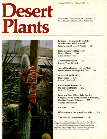 Desert Plants Editorial- Fitness and Flexibility a minisymposium Desert Plants Editorial- Fitness and Flexibility a minisymposium