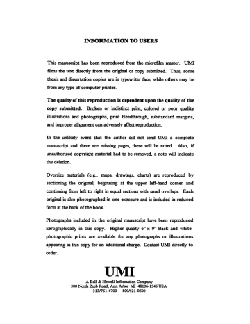 INFORMATION TO USERS INFORMATION TO USERS