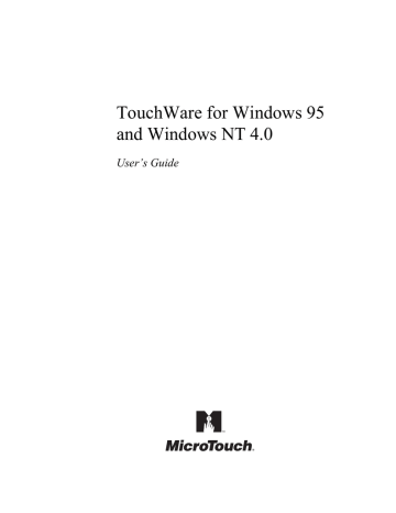 TouchWare for Windows 95 and Windows NT 4.0 User’s Guide | Manualzz TouchWare for Windows 95 and Windows NT 4.0 User’s Guide | Manualzz