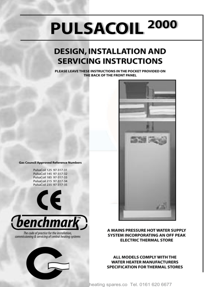PULSACOIL 2000 DESIGN, INSTALLATION AND SERVICING INSTRUCTIONS PULSACOIL 2000 DESIGN, INSTALLATION AND SERVICING INSTRUCTIONS