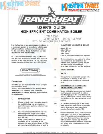 Ravenheat Little Star LS 100 User manual | Manualzz