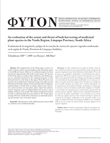 REVISTA INTERNACIONAL DE BOTÁNICA EXPERIMENTAL INTERNATIONAL JOURNAL OF EXPERIMENTAL BOTANY REVISTA INTERNACIONAL DE BOTÁNICA EXPERIMENTAL INTERNATIONAL JOURNAL OF EXPERIMENTAL BOTANY