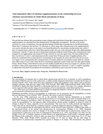 Time-dependent effect of selenium supplementation on the relationship between Time-dependent effect of selenium supplementation on the relationship between