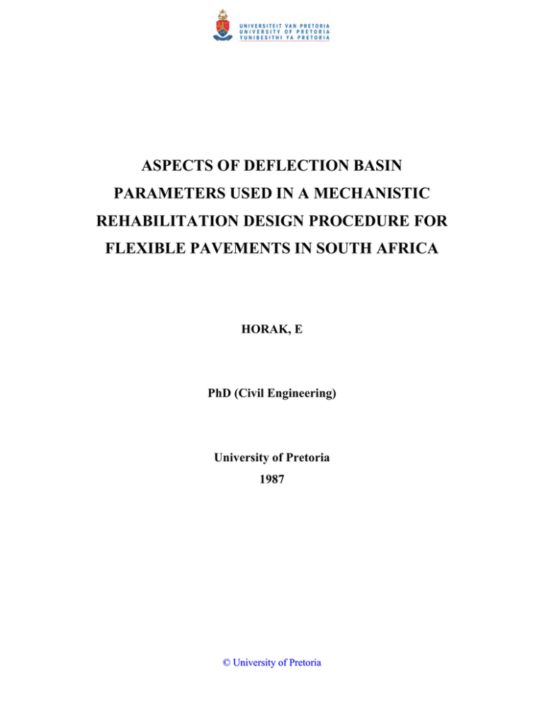 ASPECTS OF DEFLECTION BASIN PARAMETERS USED IN A MECHANISTIC ASPECTS OF DEFLECTION BASIN PARAMETERS USED IN A MECHANISTIC