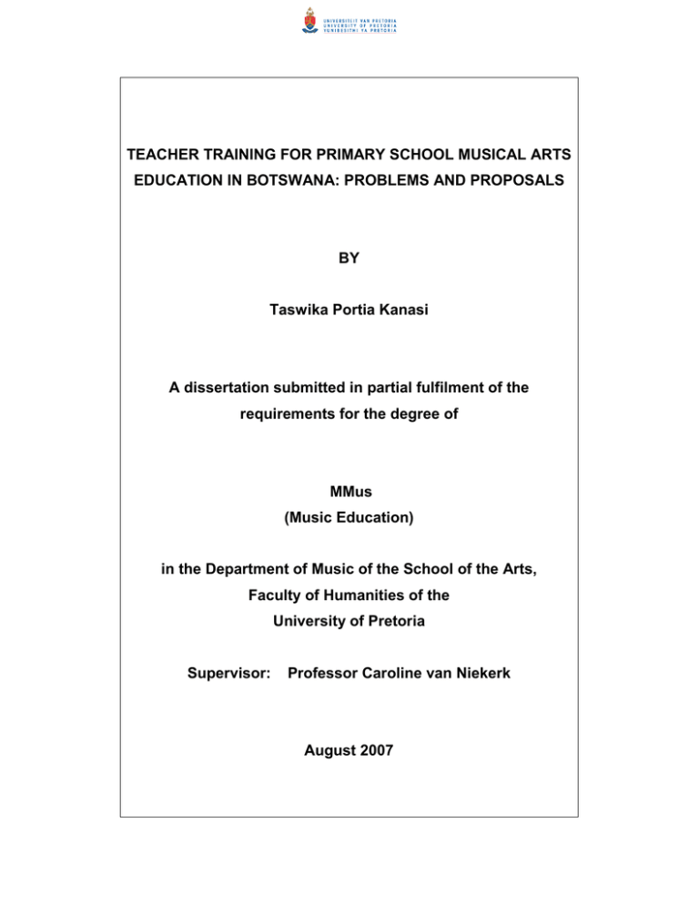 TEACHER TRAINING FOR PRIMARY SCHOOL MUSICAL ARTS BY TEACHER TRAINING FOR PRIMARY SCHOOL MUSICAL ARTS BY