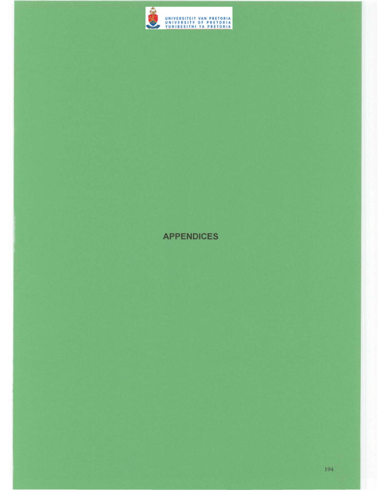 APPENDICES 194 APPENDICES 194