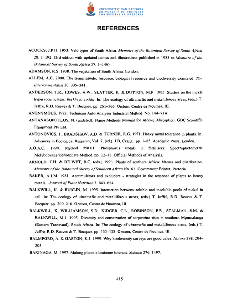 REFERENCES with REFERENCES with