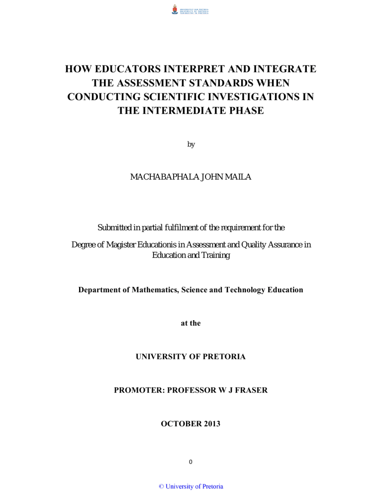 HOW EDUCATORS INTERPRET AND INTEGRATE THE ASSESSMENT STANDARDS WHEN HOW EDUCATORS INTERPRET AND INTEGRATE THE ASSESSMENT STANDARDS WHEN