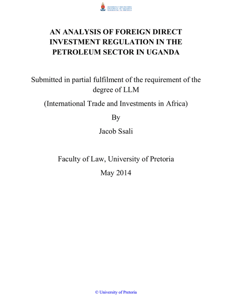 AN ANALYSIS OF FOREIGN DIRECT INVESTMENT REGULATION IN THE AN ANALYSIS OF FOREIGN DIRECT INVESTMENT REGULATION IN THE