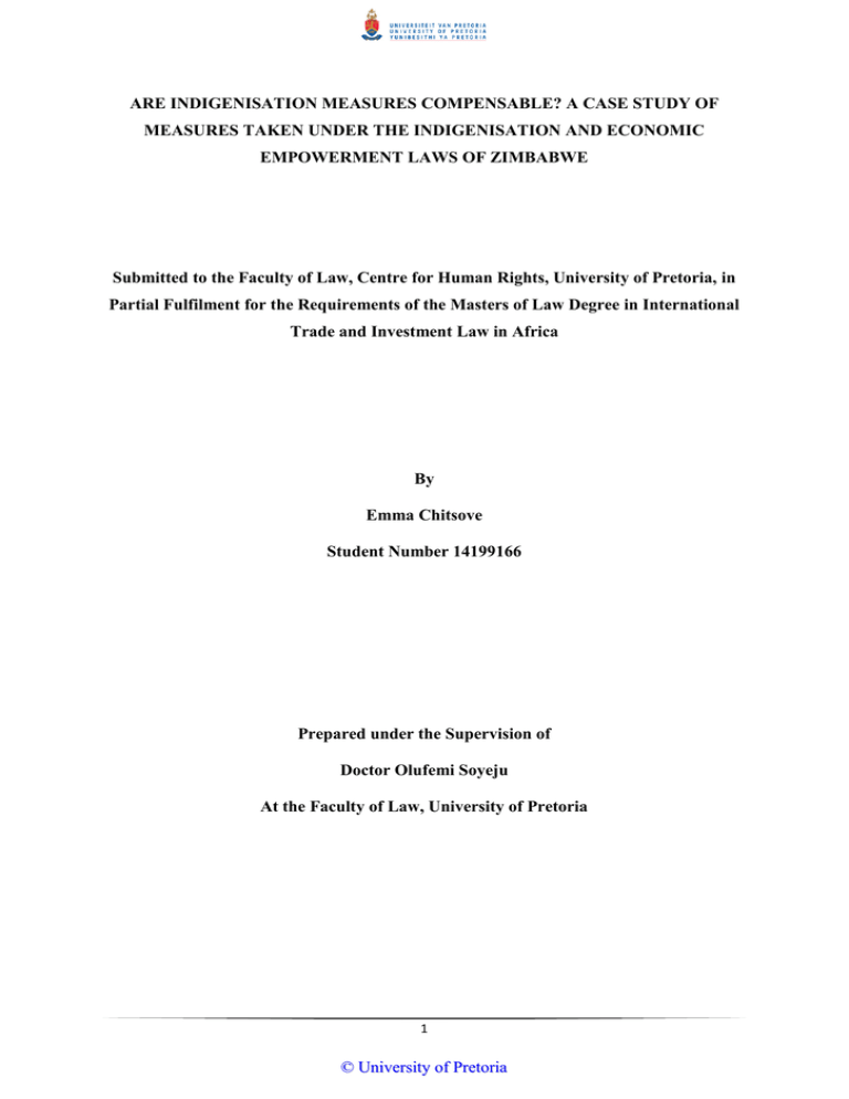 ARE INDIGENISATION MEASURES COMPENSABLE? A CASE STUDY OF ARE INDIGENISATION MEASURES COMPENSABLE? A CASE STUDY OF
