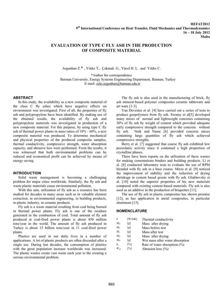 HEFAT2012 9 International Conference on Heat Transfer, Fluid Mechanics and Thermodynamics HEFAT2012 9 International Conference on Heat Transfer, Fluid Mechanics and Thermodynamics