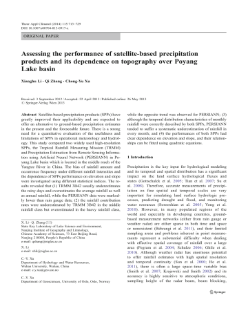 Assessing the performance of satellite-based precipitation Assessing the performance of satellite-based precipitation