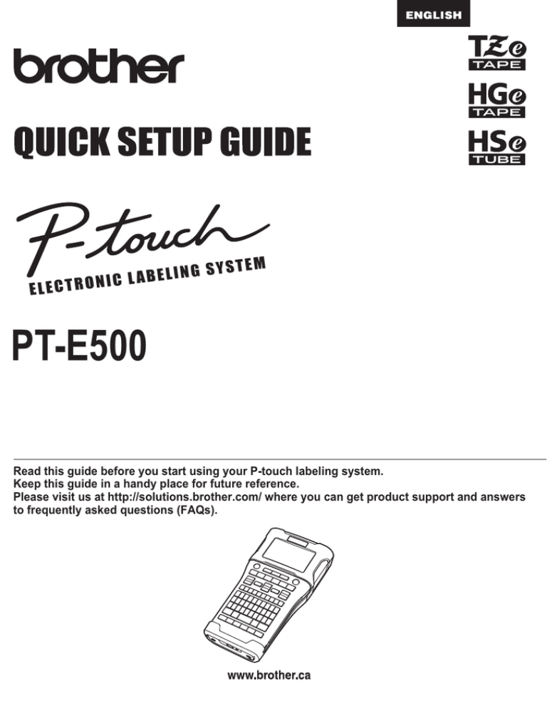 PT-E500 S Y S T E M PT-E500 S Y S T E M