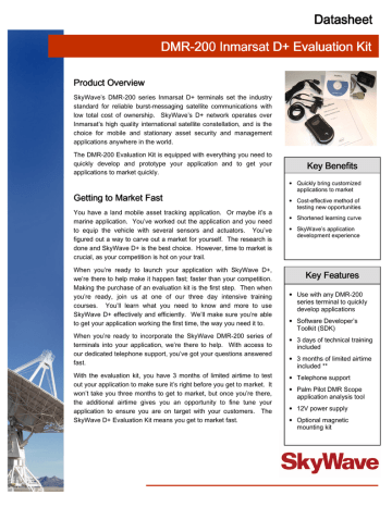 Datasheet DMR DMR 200 200 Inmarsat D Manualzz