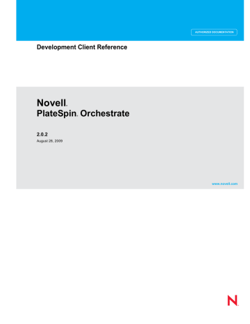 Novell PlateSpin Orchestrate Development Client Reference | Manualzz Novell PlateSpin Orchestrate Development Client Reference | Manualzz