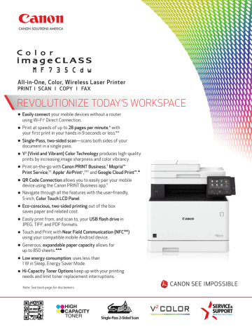 Spec Sheet - Canon Solutions America Spec Sheet - Canon Solutions America