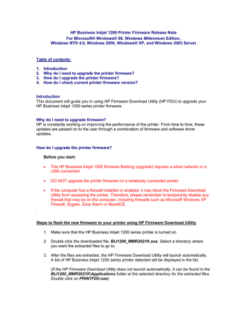 BIJ1200 Firmware Upgrade Instruction BIJ1200 Firmware Upgrade Instruction