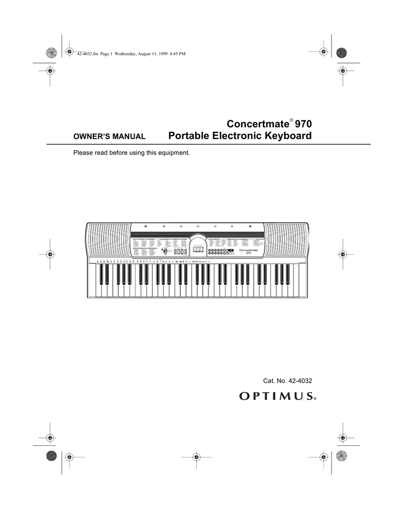 Optimus CONCERTMATE 970 User manual | Manualzz Optimus CONCERTMATE 970 User manual | Manualzz