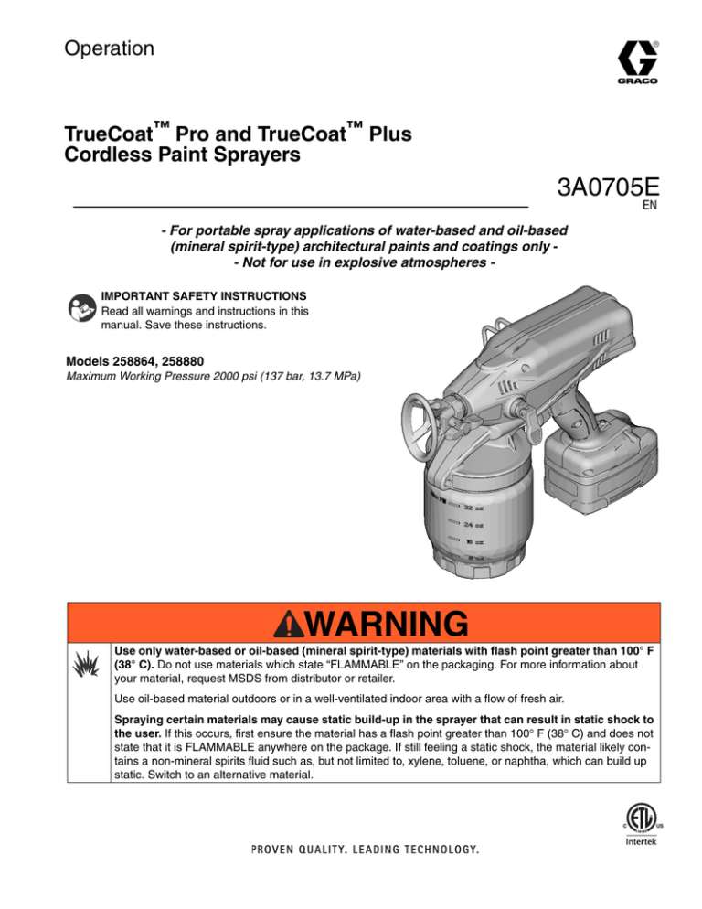 3A0705E - TrueCoat Pro Cordless Paint Sprayer 3A0705E - TrueCoat Pro Cordless Paint Sprayer