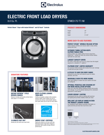 ELECTRIC FRONT LOAD DRYERS ELECTRIC FRONT LOAD DRYERS