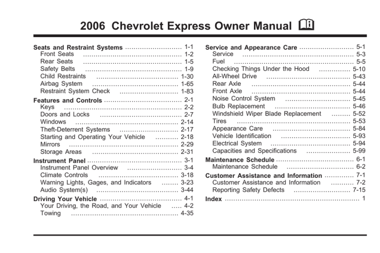 Chevrolet EXPRESS PASSENGER 2006, 2006 Express Passenger Owner's manual Chevrolet EXPRESS PASSENGER 2006, 2006 Express Passenger Owner's manual