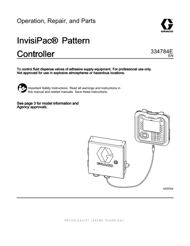 334784E - InvisiPac Pattern Controller Operation 334784E - InvisiPac Pattern Controller Operation